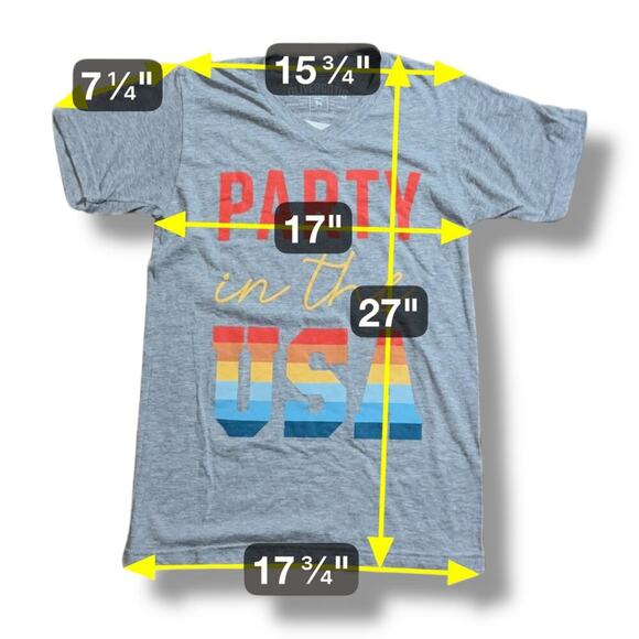 NOS Oliver & Otis T-Shirt Womens Gray Party in the USA Graphic Tee Size S - Picture 6 of 6